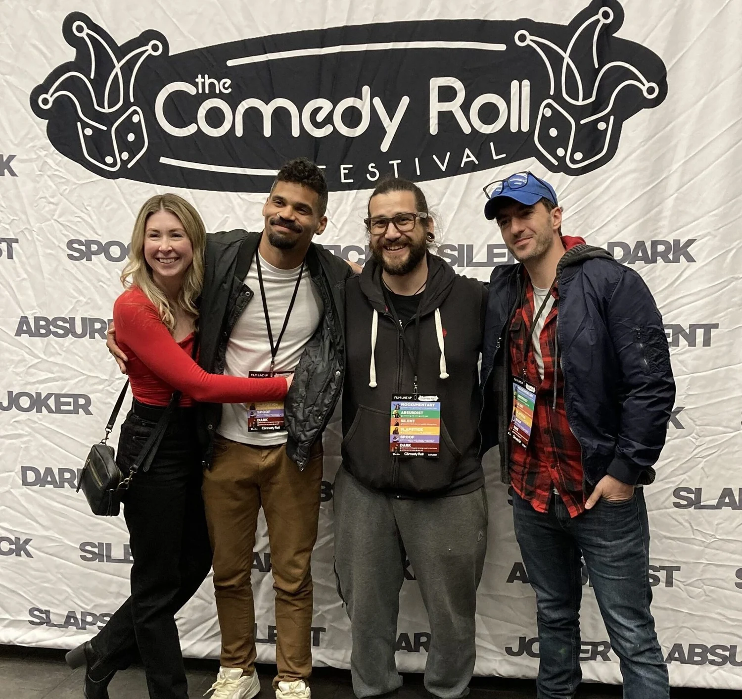 The Lookout team posing at the Comedy Roll festival